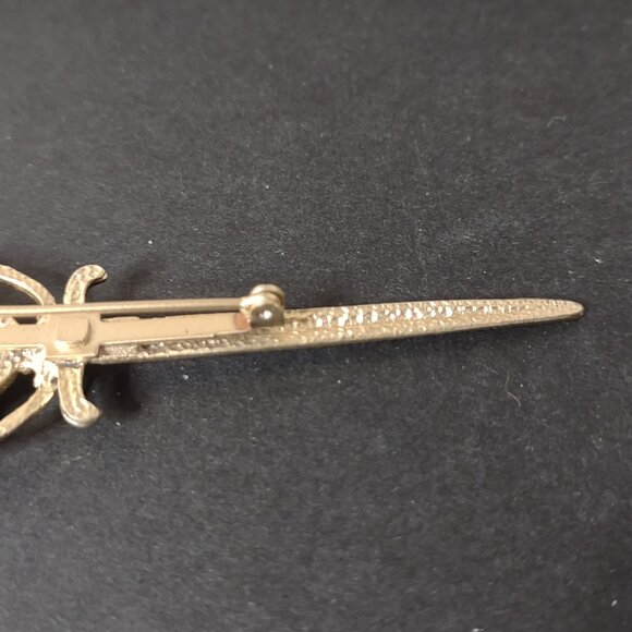 Gold Tone Sword Brooch - Picture 7 of 10